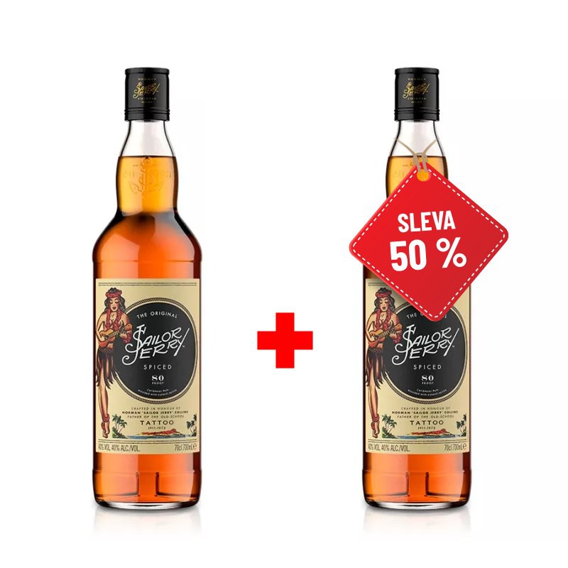 Sailor Jerry Spiced Rum 0,7L 40% AKCIA 1+1 s druhou fliaš za polovicu