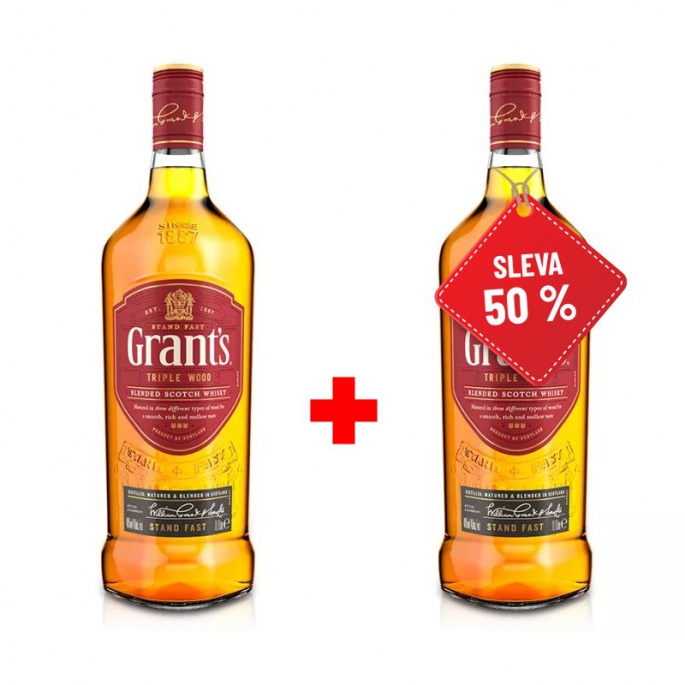 Grant´s Triple Wood 1L 40% AKCIA 1+1 s druhou fliaš za polovicu