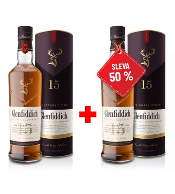 Glenfiddich 15YO 0,7L 40% AKCIA 1+1 s druhou fliaš za polovicu