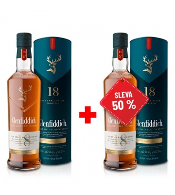 Glenfiddich 18YO 0,7L 40% AKCIA 1+1 s druhou fliaš za polovicu