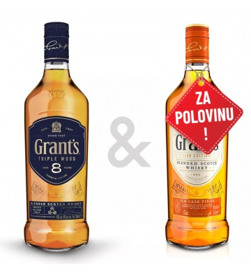 AKCIA 1+1 za 50% - Grant´s Triple Wood 8YO 0,7L + Grant´s Rum Cask Finish 0,7L za polovicu