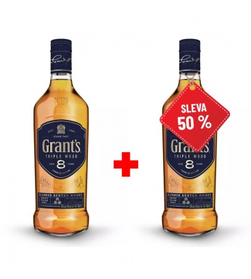 Grant´s Triple Wood 8YO 0,7L 40% AKCIA 1+1 s druhou fliaš za polovicu