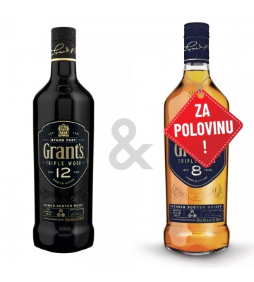 AKCIA: Grant´s Triple Wood 12YO 0,7L + Grant´s Triple Wood 8YO 0,7L za polovicu