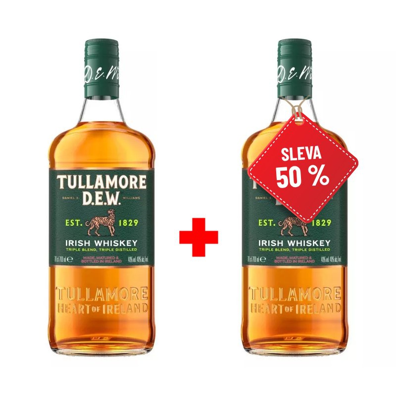 Tullamore D.E.W. 0,7L 40% AKCIA 1+1 s druhou fliaš za polovicu