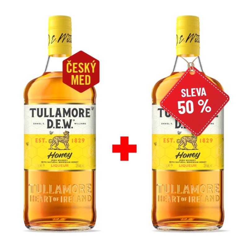 Tullamore D.E.W. Honey s českým medom 0,7L 35% AKCIA 1+1 s druhou fliaš za polovicu