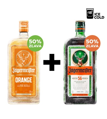 Jägermeister Orange 1L 33% + Jägermeister 1L 35% za polovinu