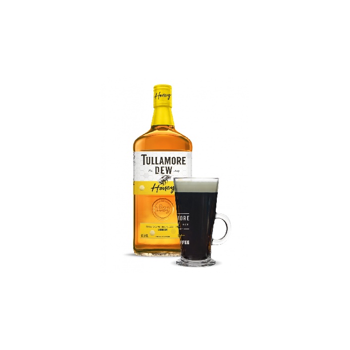 Tullamore D.E.W. Honey s českým medom 0,7l  s personalizovaným pohárikom na írsku kávu